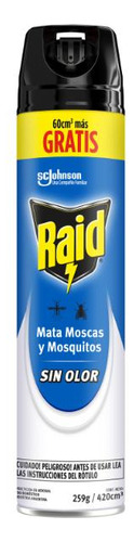 Insecticida Aerosol Raid Moscas Y Mosquitos Sin Olor