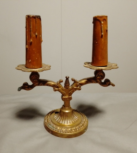 Candelabro Bronce Macizo  Antiguo Restaurar Electrico