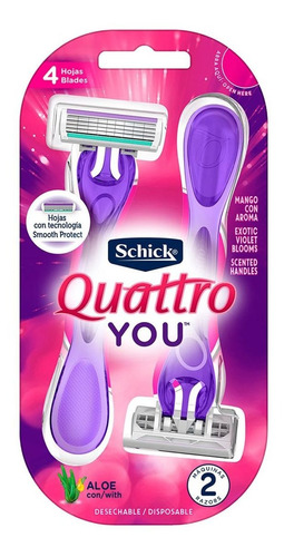 Rastrillos Desechables Schick Quattro You Con 2 Rastrillos