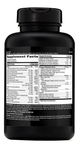 Gnc Mega Men Energy Metabolism Multivitamínico 180 Cápsulas