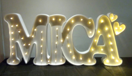 Imagen 4 de 10 de Nombres Iluminados 7 Letras 50 Cm Polyfan Luces Tu Nombre