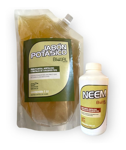Jabón Potásico 1 L + Extracto 240ml Insecticida Fungicida