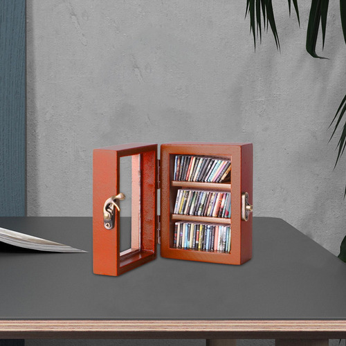 Mini Adorno De Estantería, Escritorio Único Vacío Marrón
