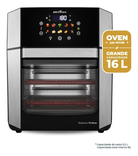Air Fryer Oven Britânia 16L 4 em 1 Porta Removível BAF16A