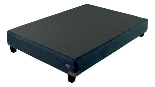 Base Cama Box De Madera Con Tapiz Antiderrapante Azul Matri