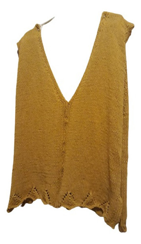 Remera Hilo De Algodón Tejida A Mano Con Profundo Escote-73