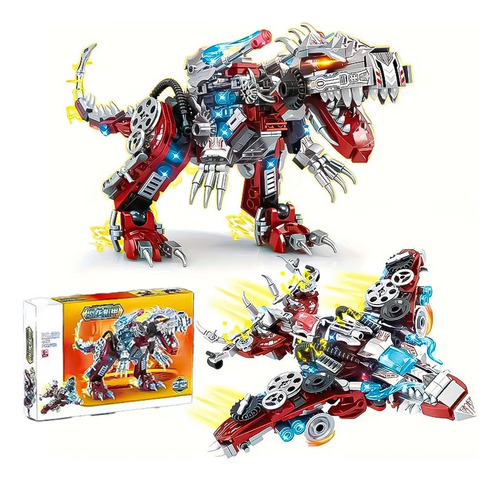 Dinosaurio Rex Transformable Jurassic Park 2en 1 Kit Armable 396 Dinosaurio Plateado 2 En 1