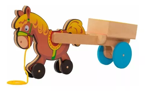 Puxar ao longo brinquedos infantil criança de madeira dos desenhos