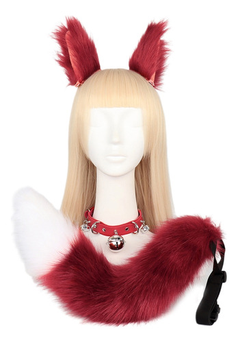 Costume Plush Fox Ears Headband Tail Choker