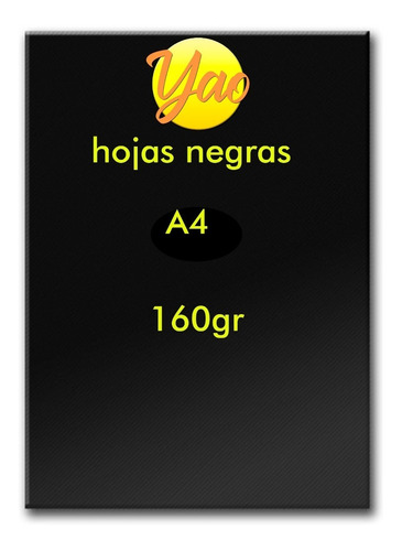 Cartulina Hoja Negra Coloreda Masa A4 160gr X 10.profesional