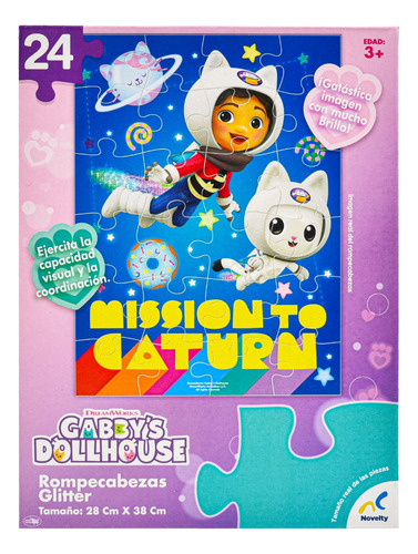 Gabbys Dollhouse Rompecabezas Glitter 24pz 28x38cm Novelty