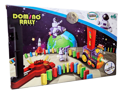 Domino Rally Space Tren Con Luz Y Sonido 120 Pzs