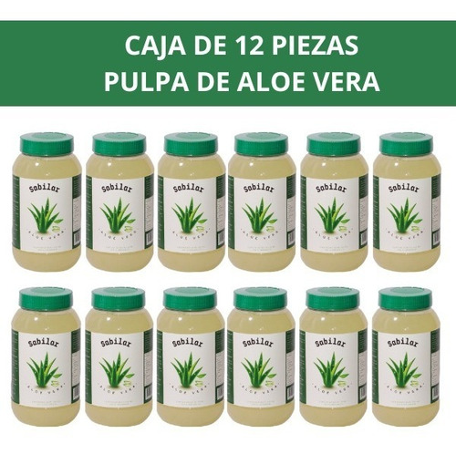 Pulpa De Aloe Vera Comestible Sabilar ( Kit 12 Pzas ) 