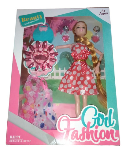 Muñeca Con Accesorios Fashion Tipo Barbie Princesas Niñas