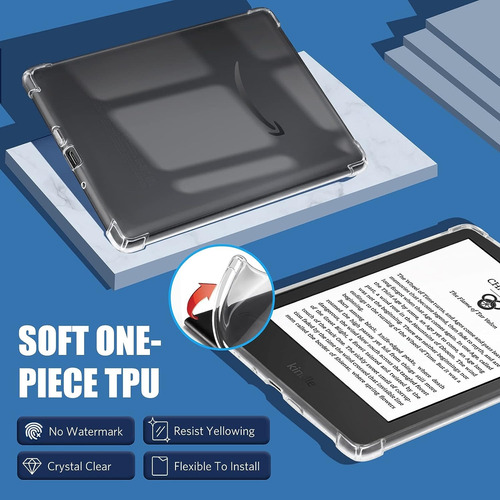 Case Transparente + Mica Para Kindle 6 PuLG + Stickers