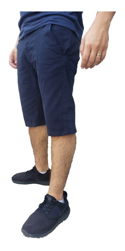 Bermudas Sarja Masculina Slim Com Lycra