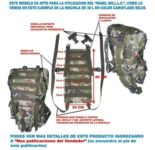 Mochila táctica Soldier - 35 Litros - FG Camo — Aventureros