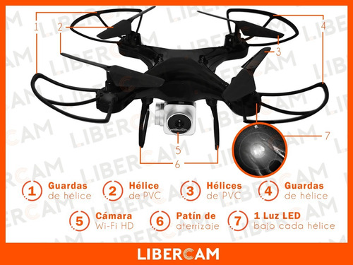 Drone Con Camara Transmite En Vivo Celular Fpv Wifi Luz Led