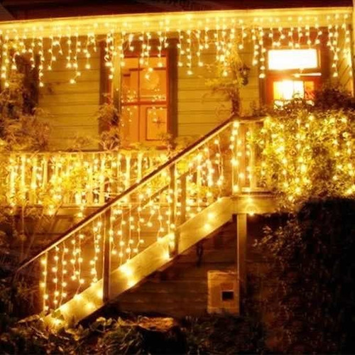 Luces de navidad y decorativas Deco Estrella China cortina 4m de largo 220V - blanco cálido