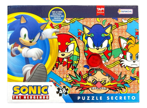 Puzzle Rompecabezas Con Lupa 48 Pzs Sonic