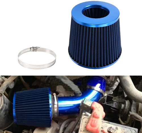 Filtro De Aire Conico Azul 75mm Auto Tuning Alto Flujo