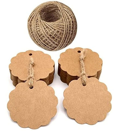 Tags Kraft Ondulado Com Cordão Sisal - 100 Un