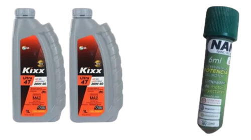 Aceite Kixx Moto 4t 20w50 Full Sintetico X 2 Lt+ Aditivo 