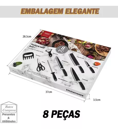 Jogo Kit Facas Cozinha Churrasco Chef Cerâmica Inox - RELET - Faca do Chef  - Magazine Luiza