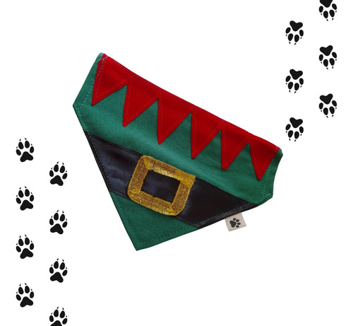 Bandana Duende Macho | Accesorio De Collar Navidad Mascotas