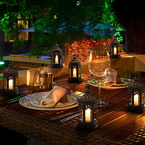 Mini Linterna Con Velas Led Parpadeantes, Negro De Halloween Black
