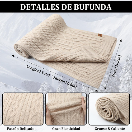 Gorro De Invierno Para Mujer Con Sombrero Conjunto 3pcs