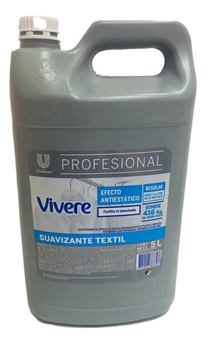 Suavizante Ropa Textil Pro Antiestático Vivere X 5 Litros