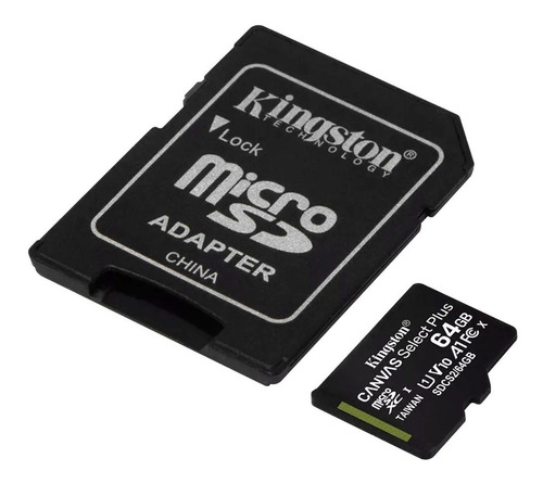 Tarjeta de memoria Kingston SDCS2 Canvas Select Plus con adaptador SD 64GB