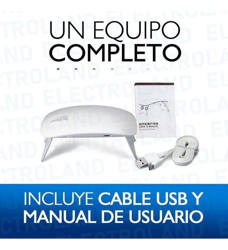 Imagen 7 de 10 de Cabina Led Uv Sun Mini 6w Secador Uñas Esculpidas Gelificada