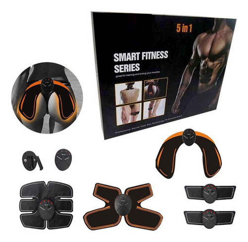 Kit Electroestimulador Smart Fitness Series 5 En 1 Muscular Ems Abdomen + Gluteos + Espalda + Piernas / Brazos