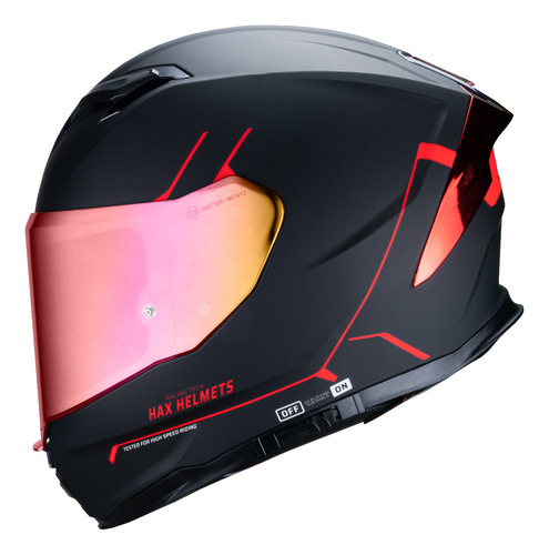 Hax Helmets. Casco Moto Integral Dot + Ece 06. Force Negro