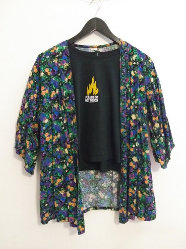 Kimono Estampado Corto Mujer