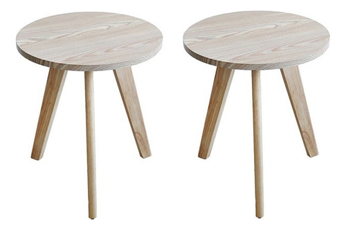 Pack 2 Mesa De Centro Living Sala Madera 40 Cm