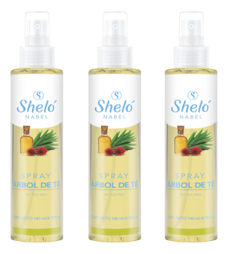 Spray Arbol De Te Para Pies Shelo Nabel® 3 Piezas 140ml.