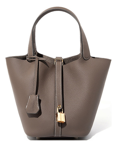 2024 Nuevo Bolso Cuero Genuino Bolso Tipo Cubo Piel Vaca