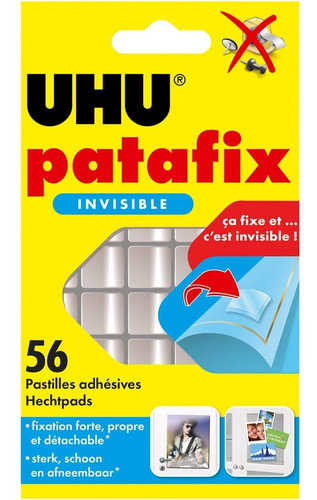 Adhesivo Uhu Patafix 56 Pastillas Invisible Transparente 