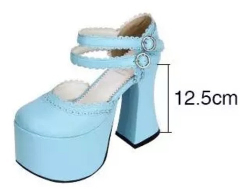 Sapato Salto Alto Lolita Cosplay 12.5cm