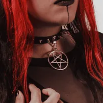 Comprar Gargantilha Choker Pentagrama Spike Dark Gótico Alternativo