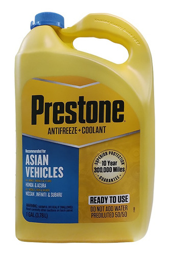 Anticongelante Azul Prestone Vehiculos Asiaticos Galon 3.78l