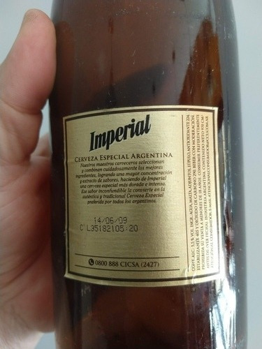 Antigua Botella De Cerveza Imperial (Usado)