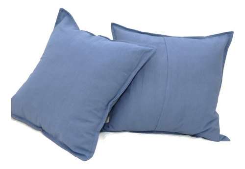 Pack 4 Almohadones De Tussor Color Azul De 40x40 Cm 