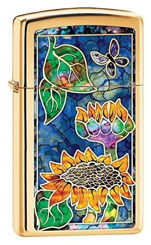 Zippo Encendedor: Slim Fusion Sunflowers 79785 Latn Pulido