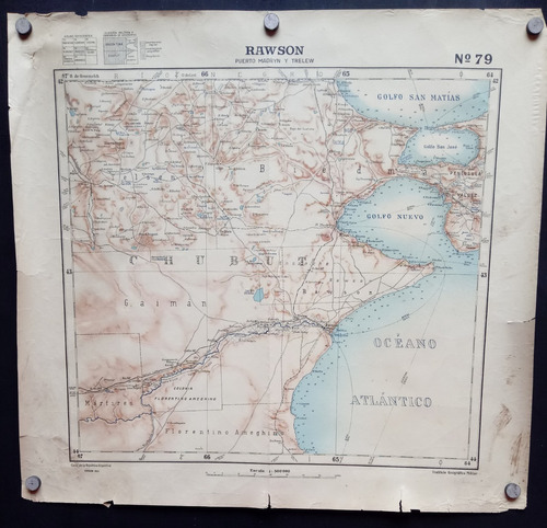 Mapa Rawson Madryn Trelew Instituto Geográfico Militar 1930
