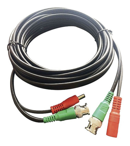 Cable Coaxial Armado Conector Bnc Y Alimentación 5m  Diy5mhd