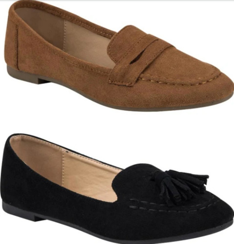 Balerinas Confort Comodas Kit De 2 Pares! Negro Cafe! Moda